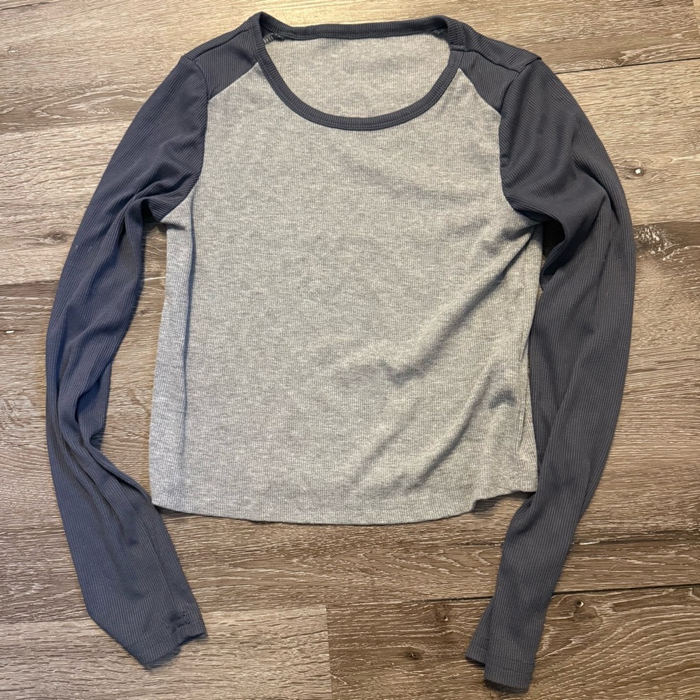 Two-Tone Grey Long Sleeve Shirt